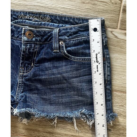 American Eagle Short Size 4 Blue Cutoff Hipster 28x2 - Picture 4 of 5